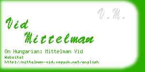 vid mittelman business card